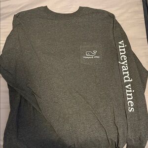 Vineyard Vines Men's Charcoal Long Sleeve Tee